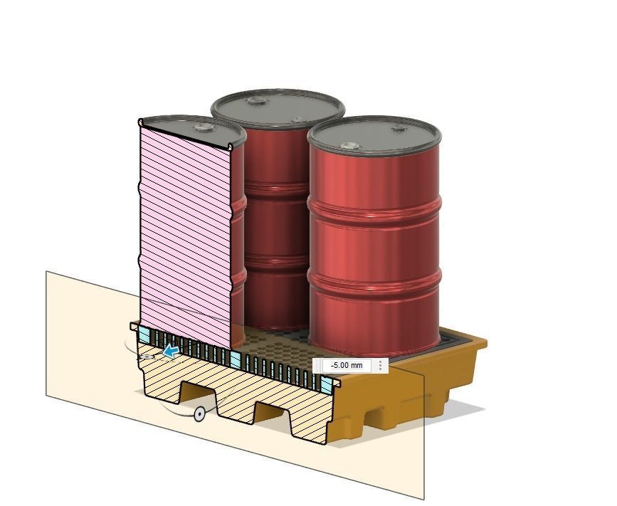 Model Railways Steel Oil Drums on Spill Pallets 3D print model_14
