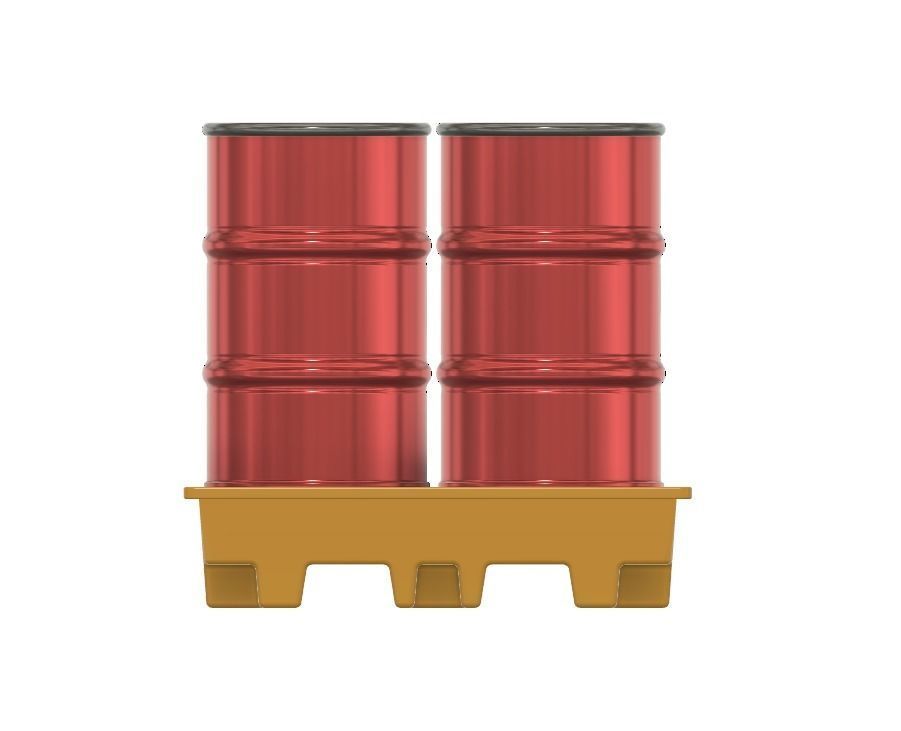 Model Railways Steel Oil Drums on Spill Pallets 3D print model_12