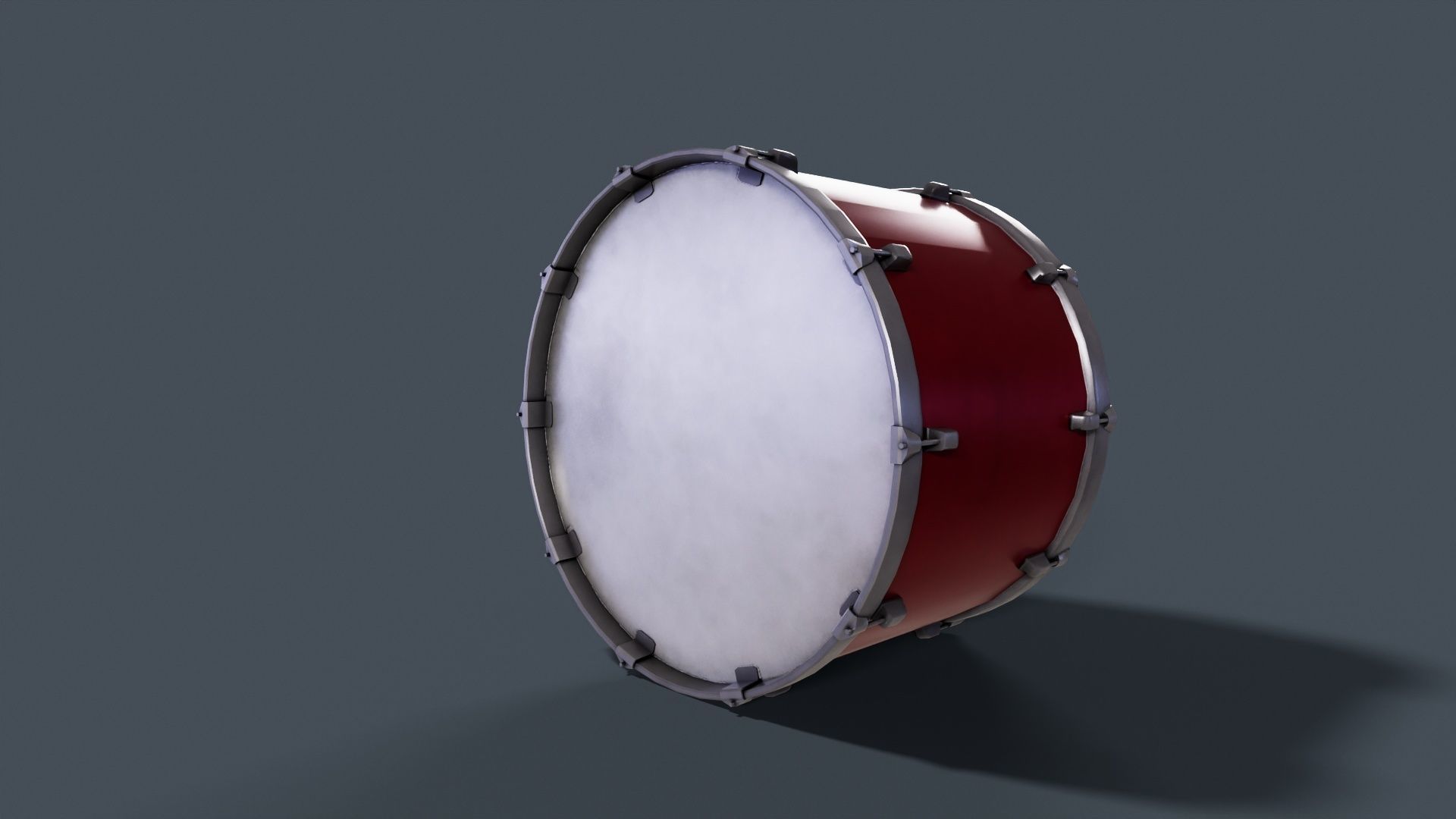 Drum model Low-poly 3D model_7