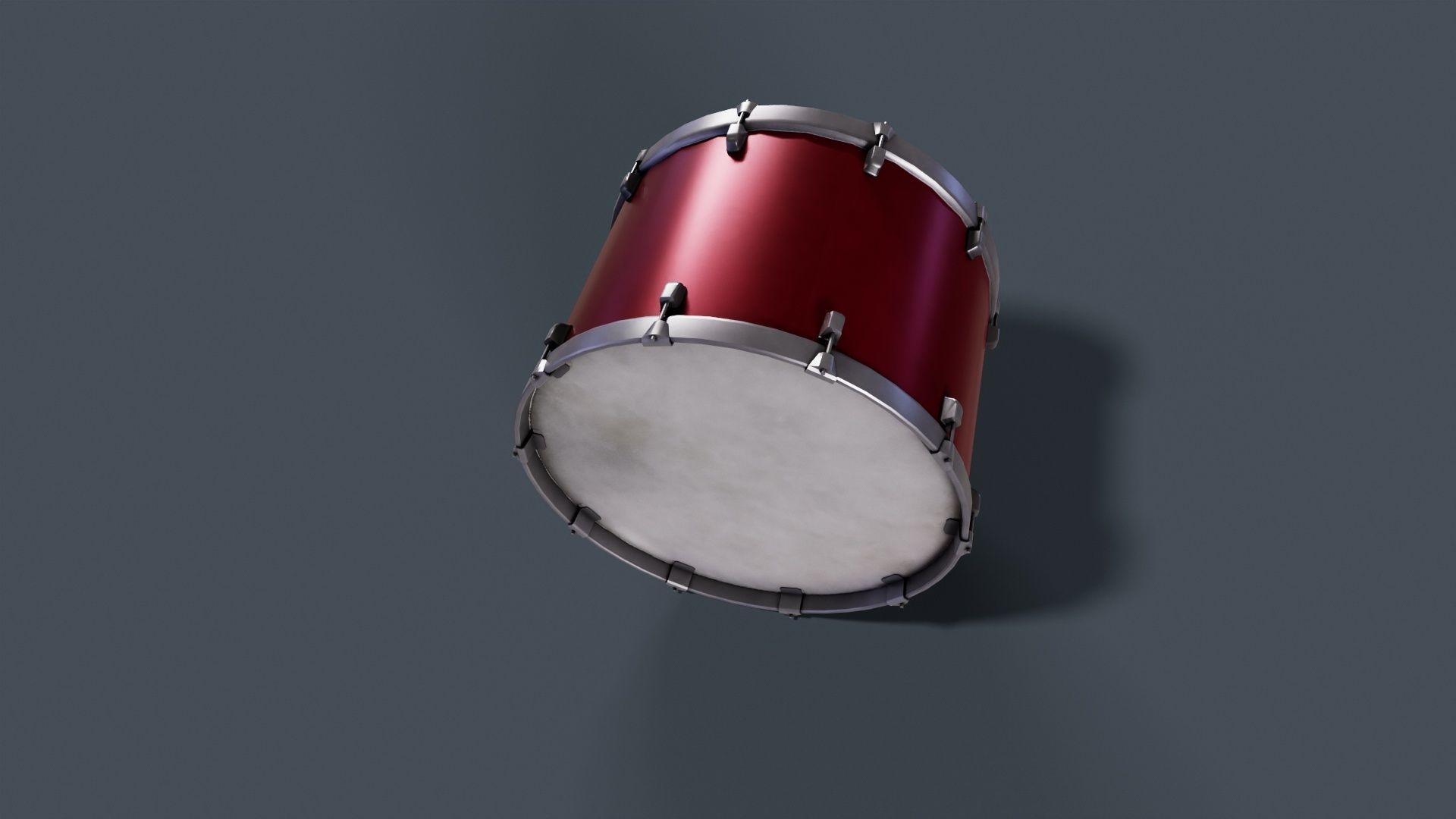 Drum model Low-poly 3D model_5