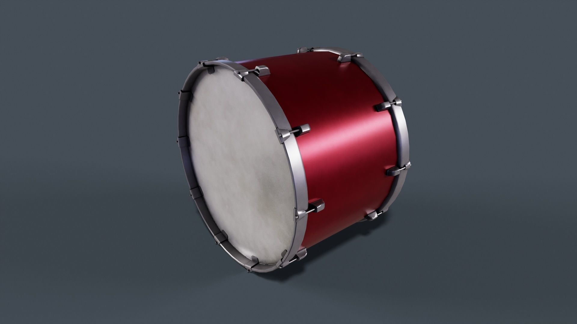 Drum model Low-poly 3D model_3