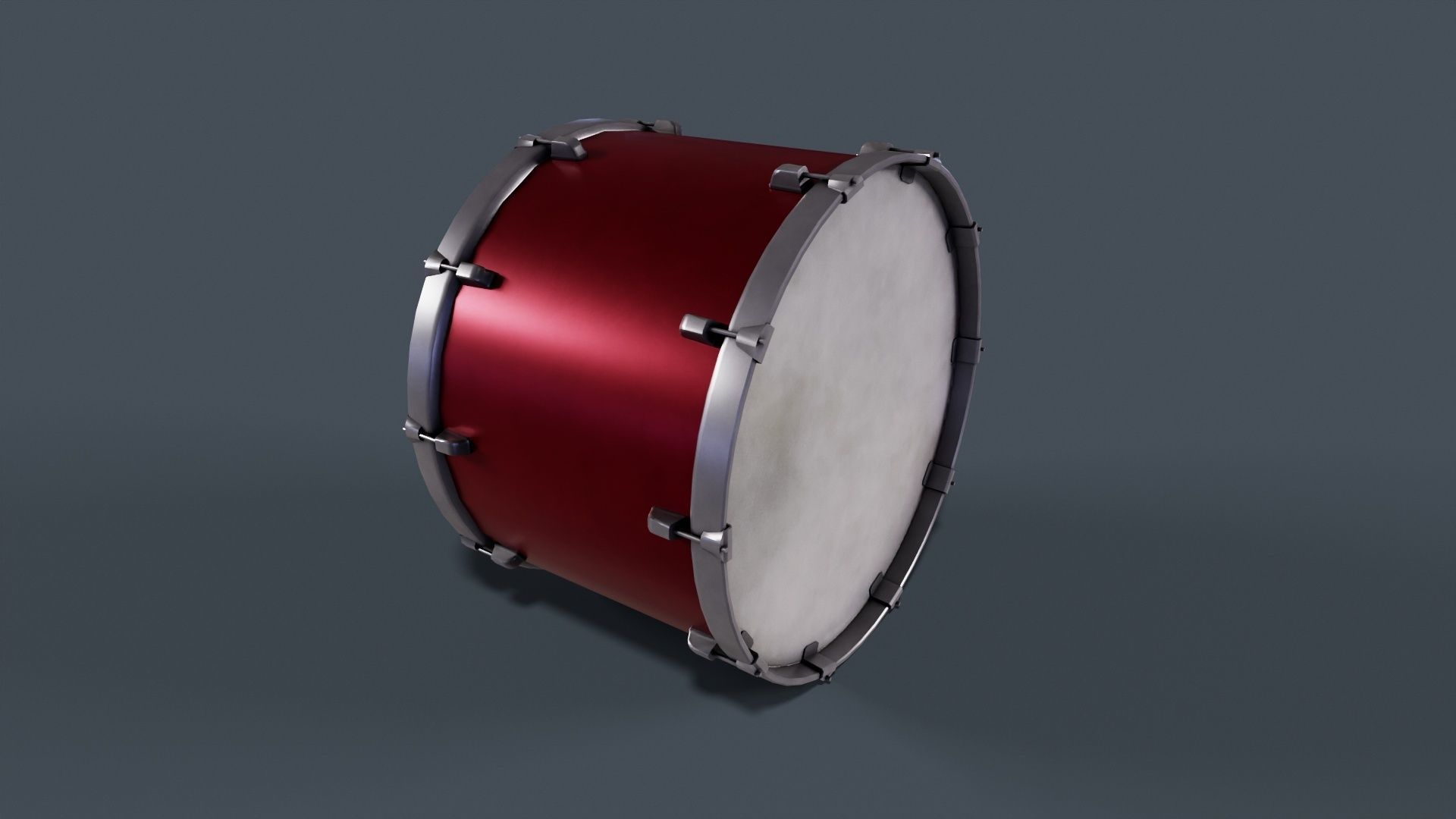 Drum model Low-poly 3D model_1