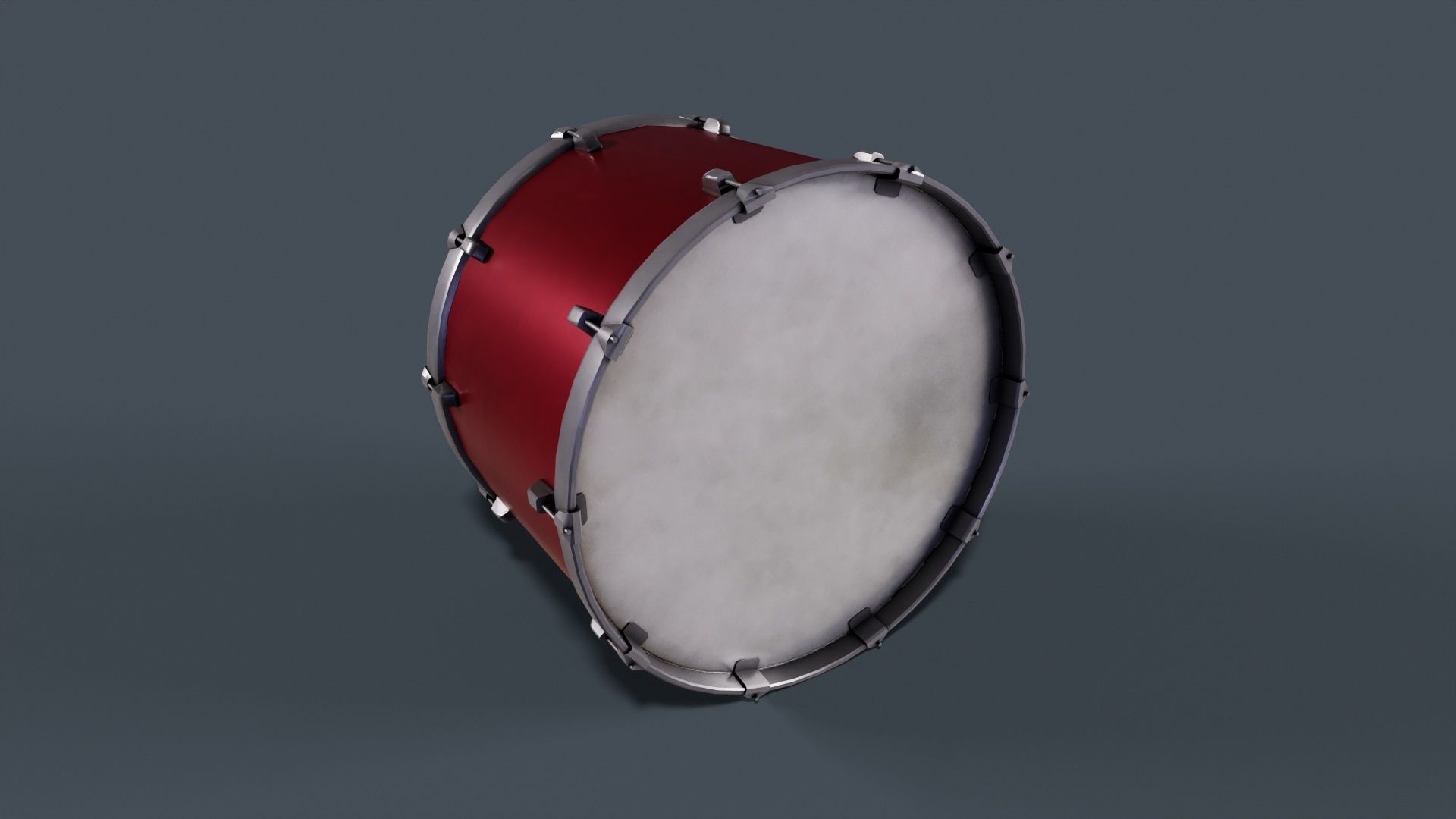 Drum model Low-poly 3D model_4