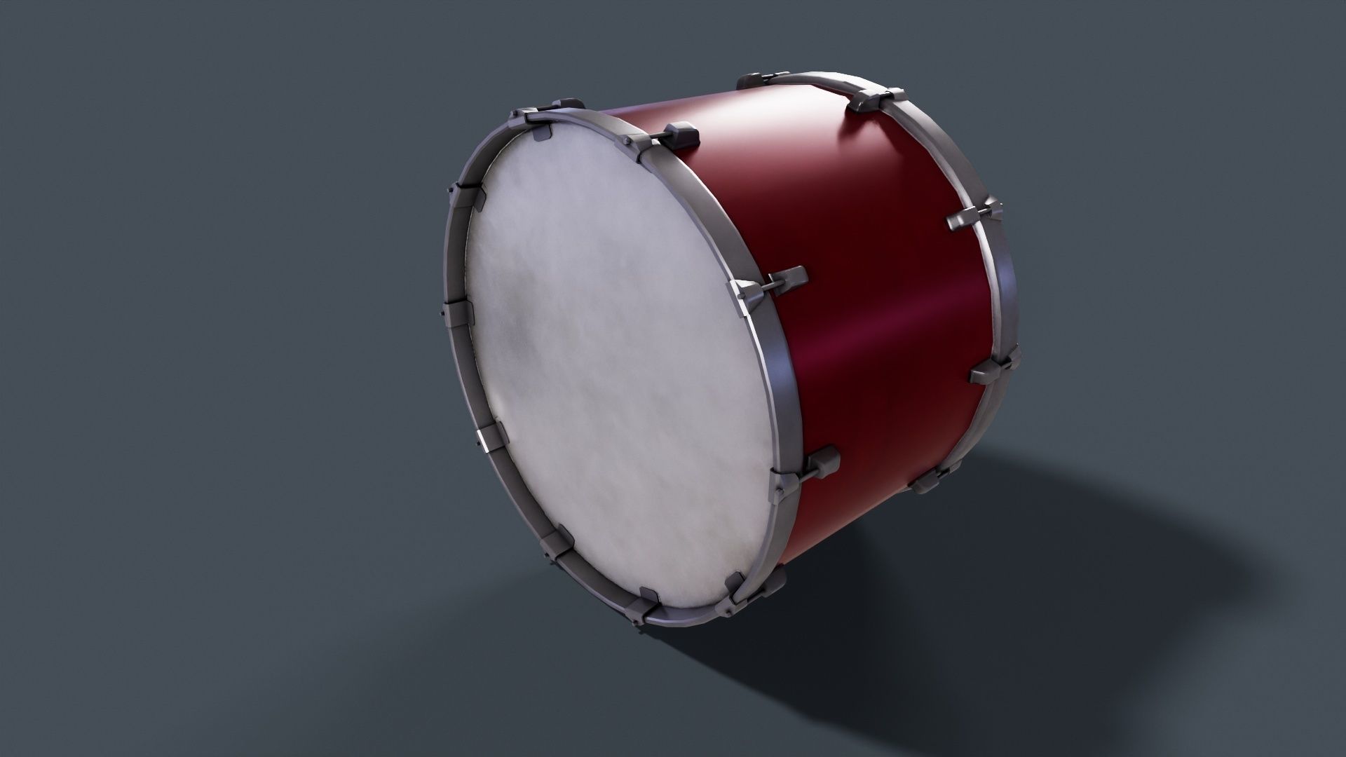 Drum model Low-poly 3D model_2