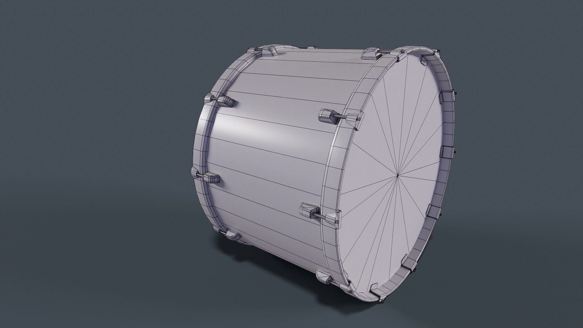 Drum model Low-poly 3D model_8