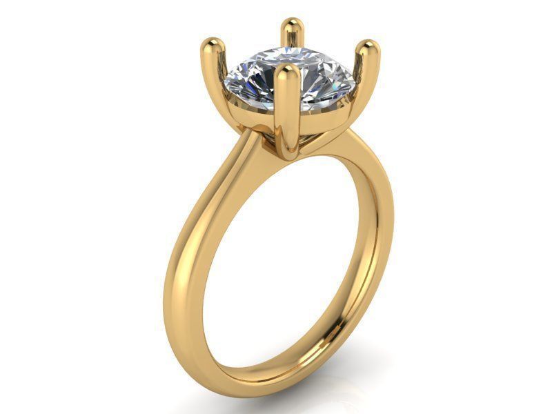 Round Diamond Solitaire Ring 2008 3D print model_1