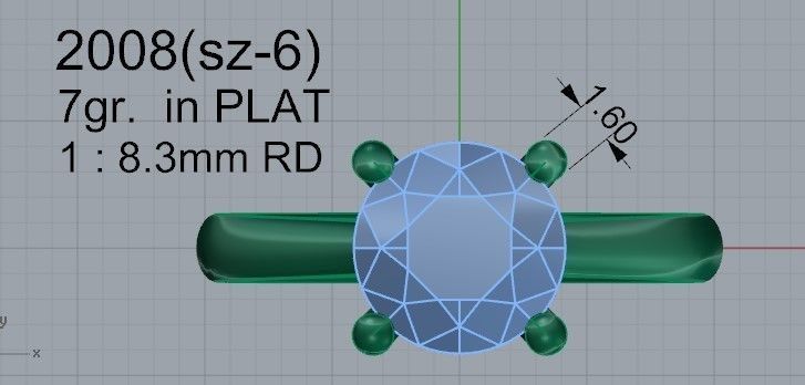Round Diamond Solitaire Ring 2008 3D print model_4
