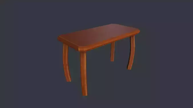 Stylized Wooden Desk Free low-poly 3D model