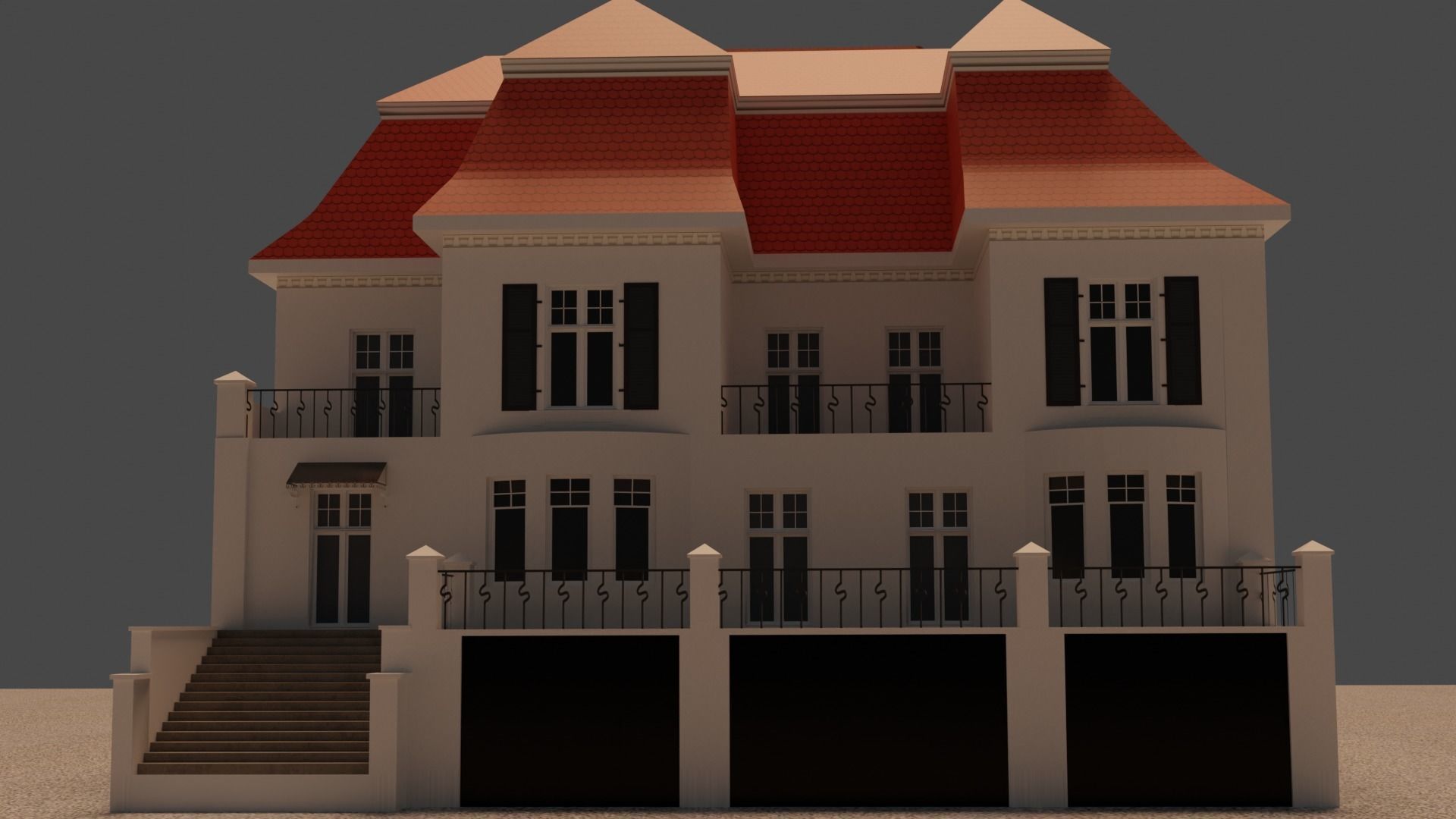 low poly House 360 3d model Low-poly 3D model_4