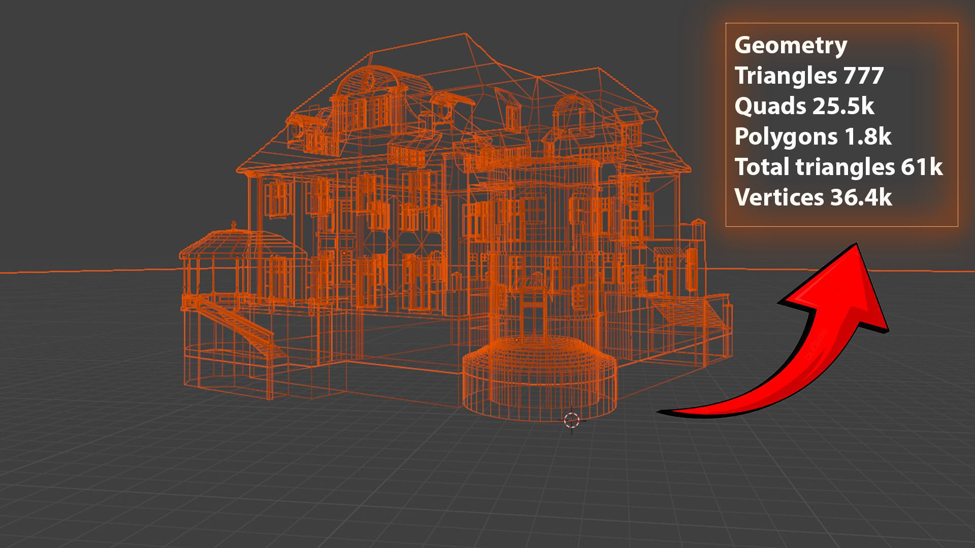 low poly House 360 3d model Low-poly 3D model_12