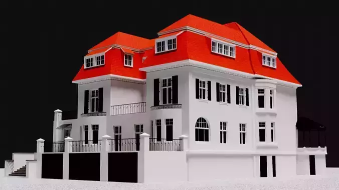 low poly House 360 3d model