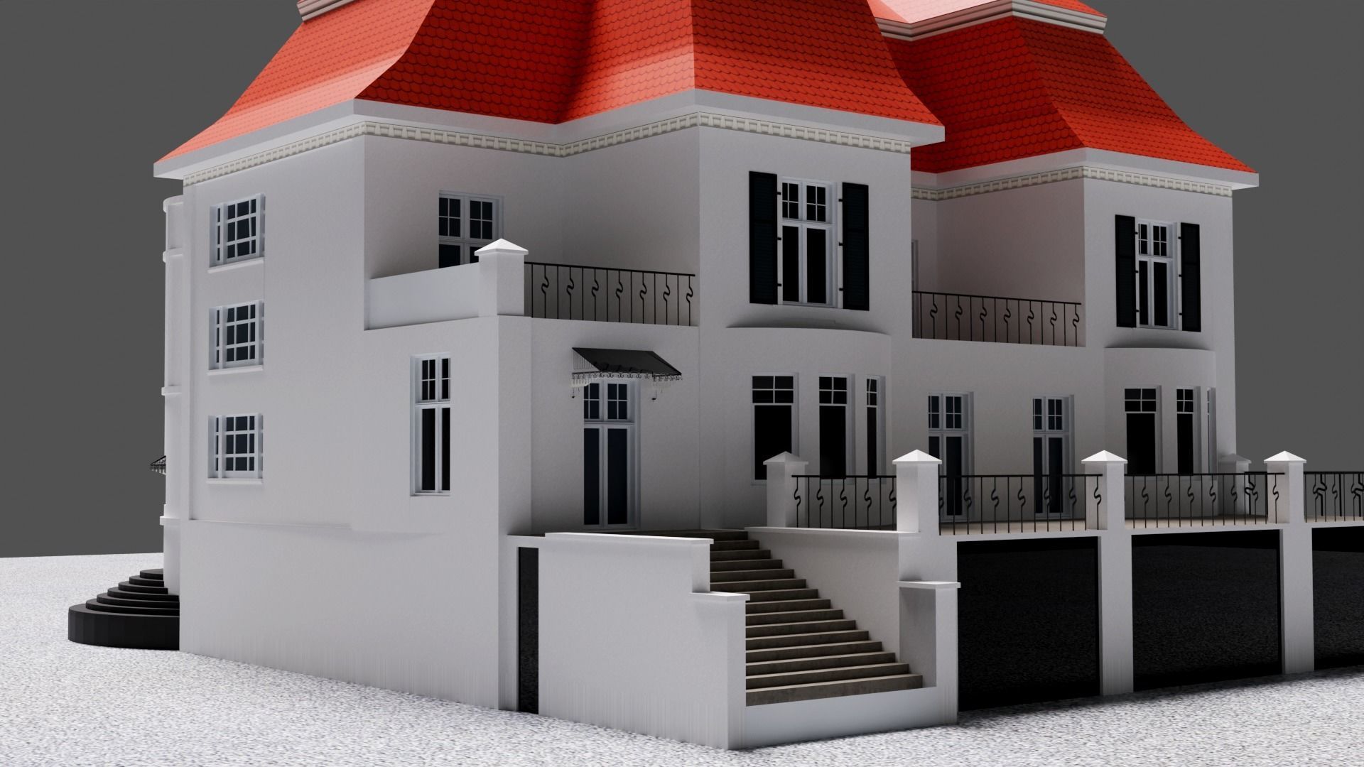 low poly House 360 3d model Low-poly 3D model_1