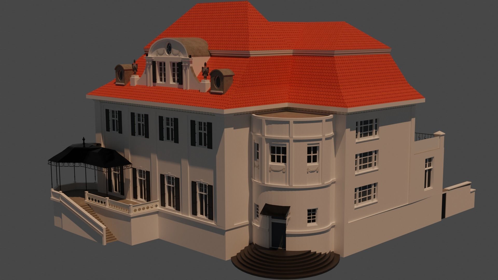 low poly House 360 3d model Low-poly 3D model_3