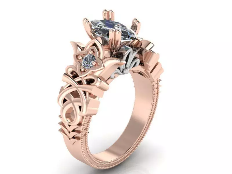 Marquise Diamond Ring 2033 3D print model