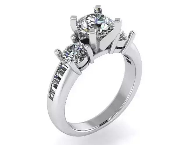 Round Diamond Peg Setting Ring 2035