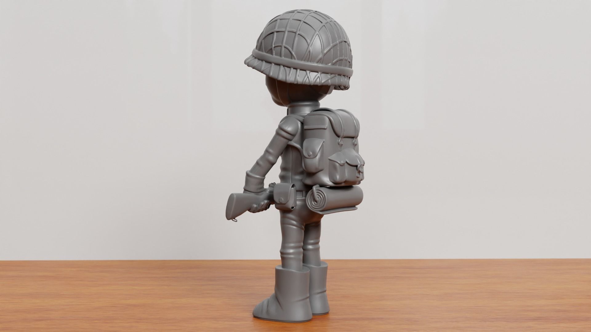 SOLDIER WWII USA 3D print model_2