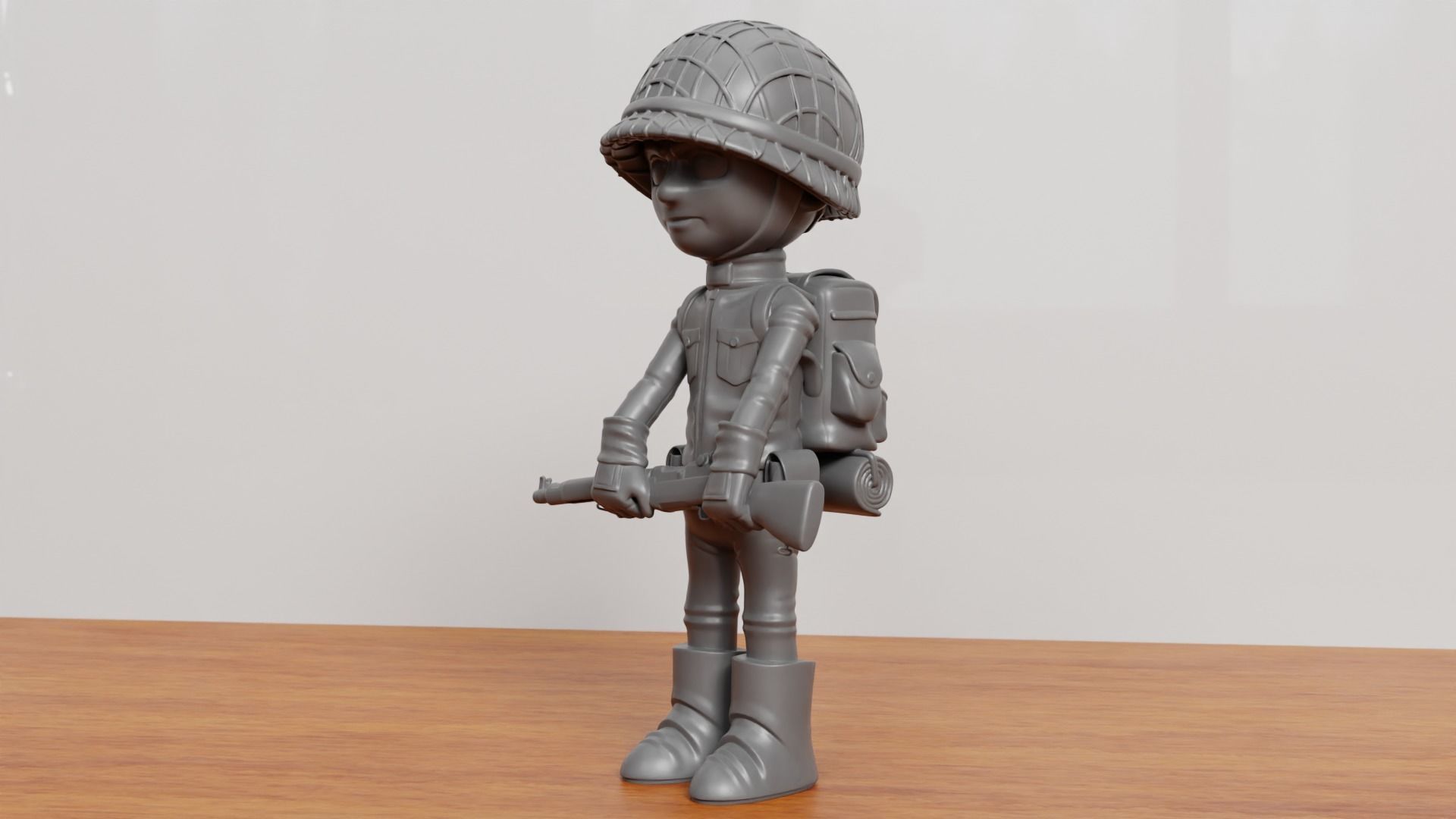 SOLDIER WWII USA 3D print model_1