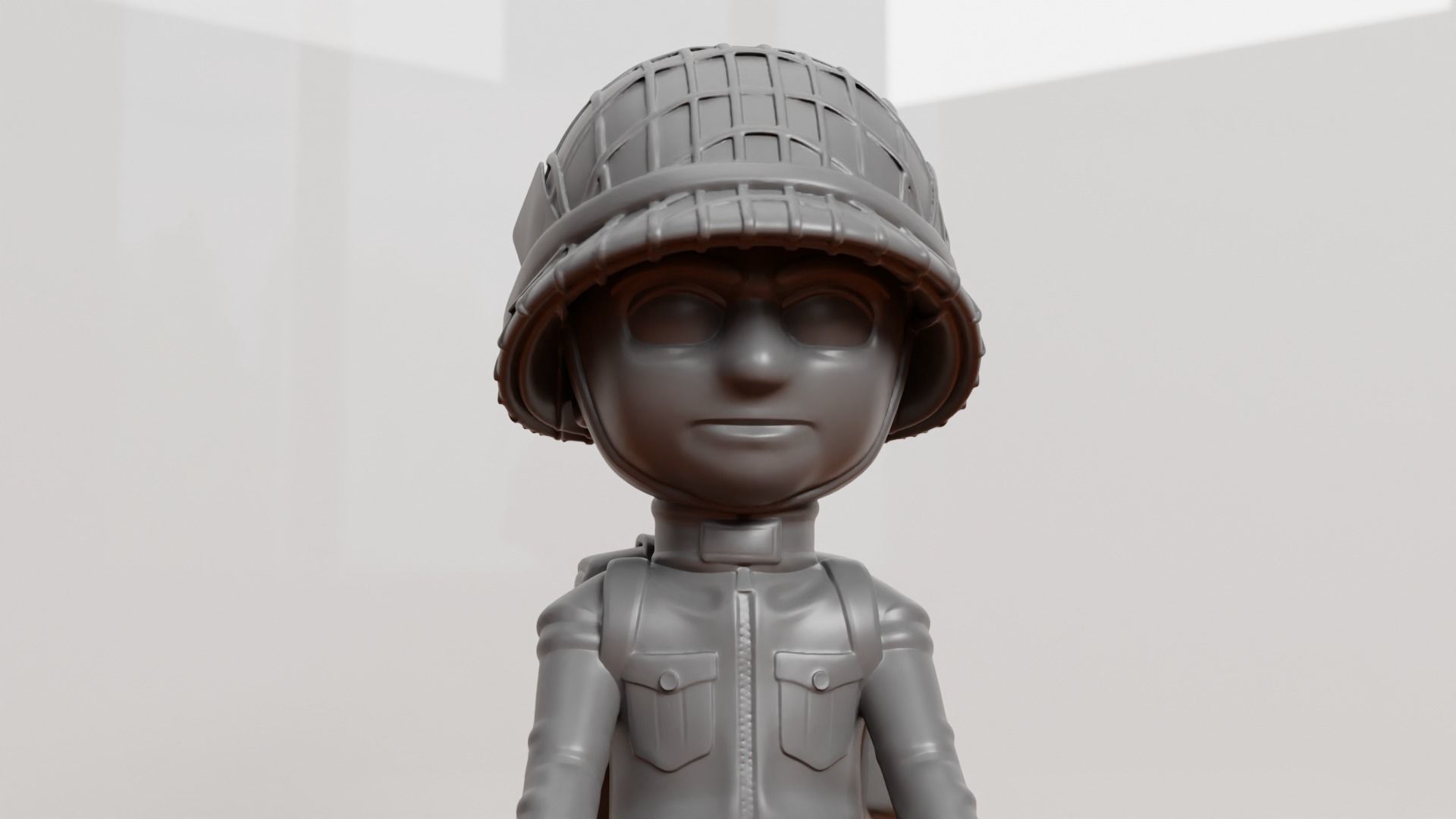SOLDIER WWII USA 3D print model_4