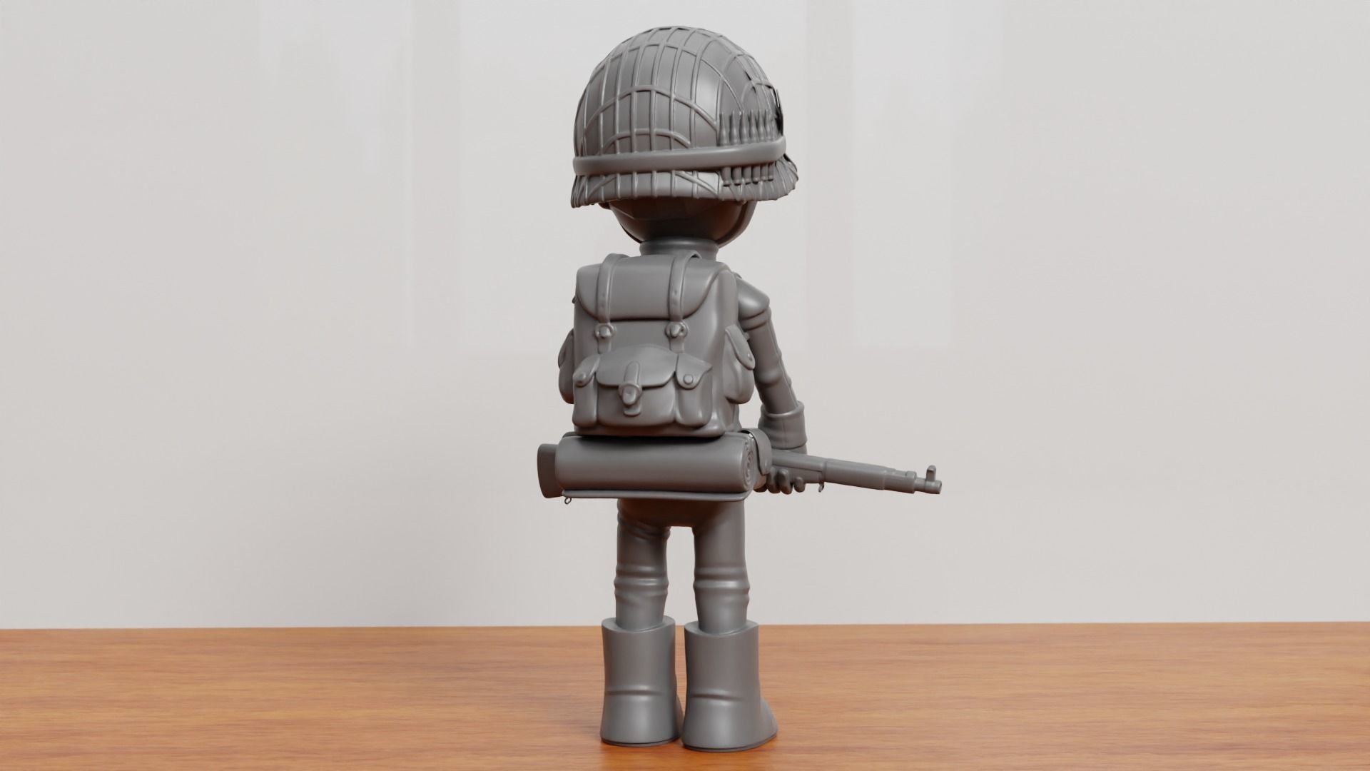 SOLDIER WWII USA 3D print model_3