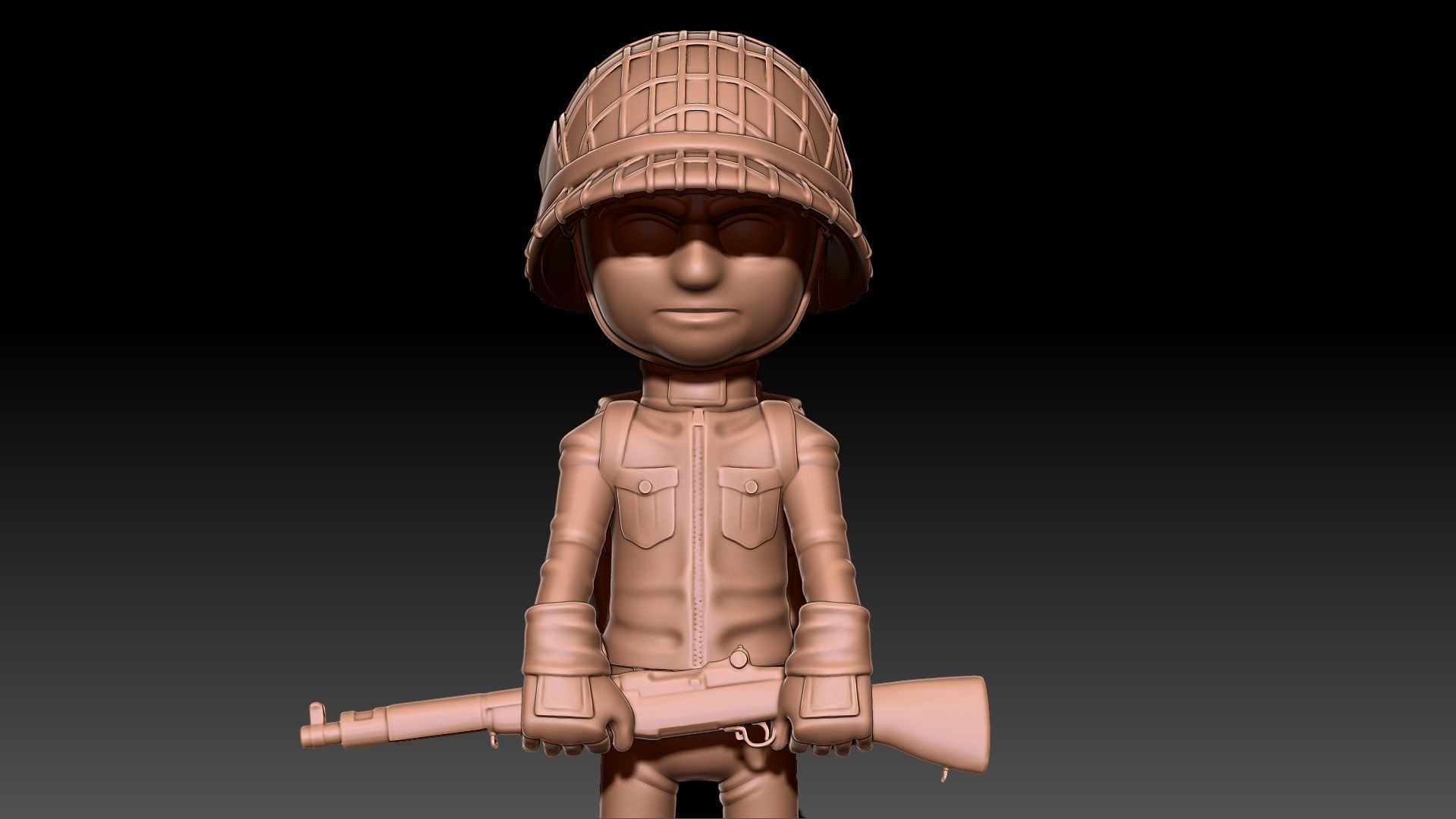 SOLDIER WWII USA 3D print model_7