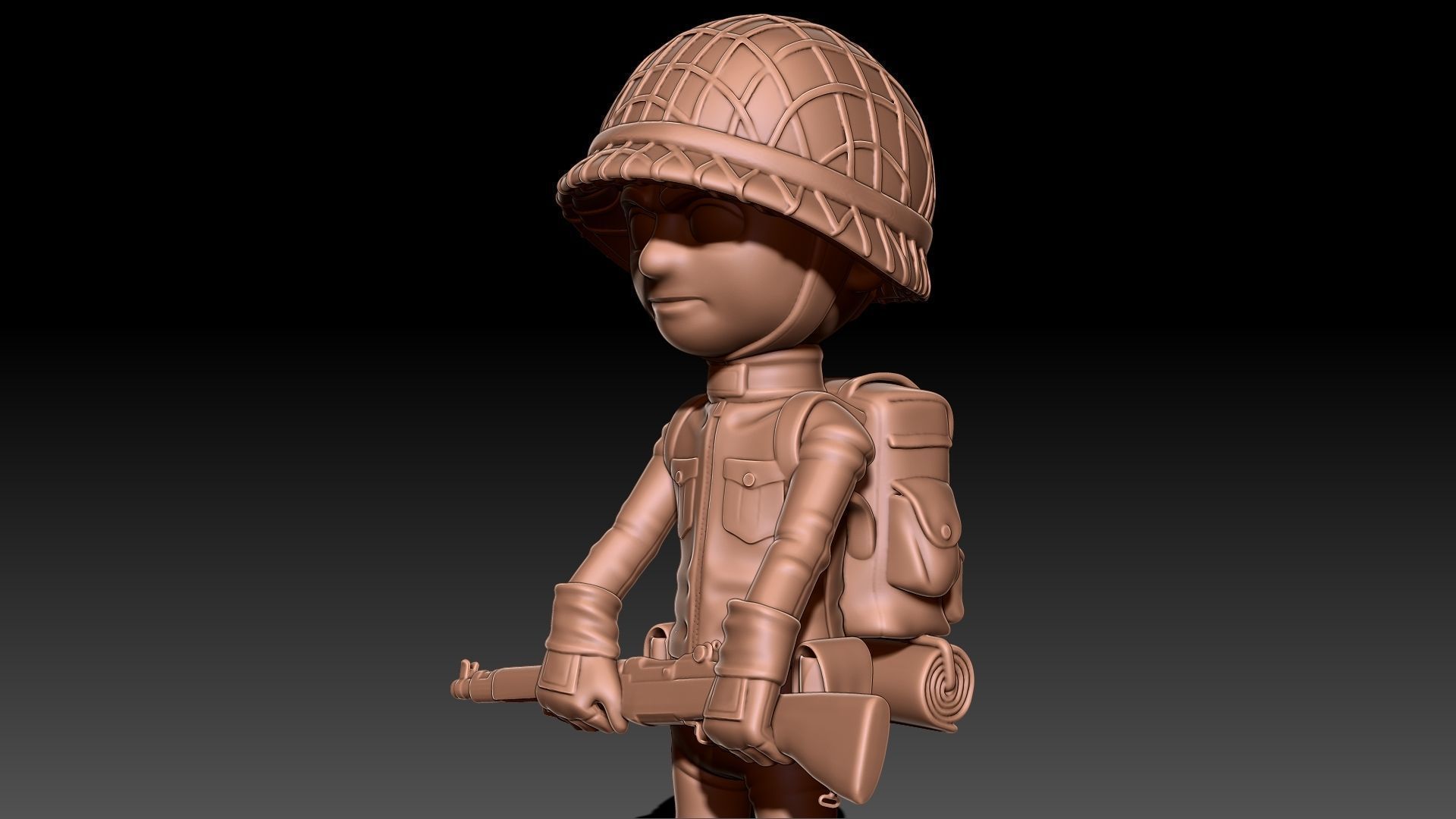 SOLDIER WWII USA 3D print model_8