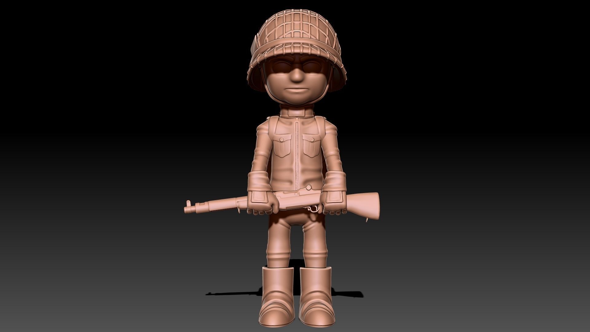 SOLDIER WWII USA 3D print model_5