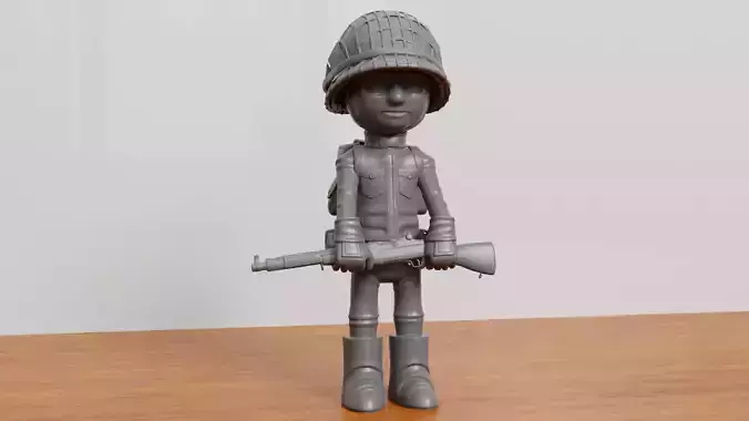 SOLDIER WWII USA 3D print model