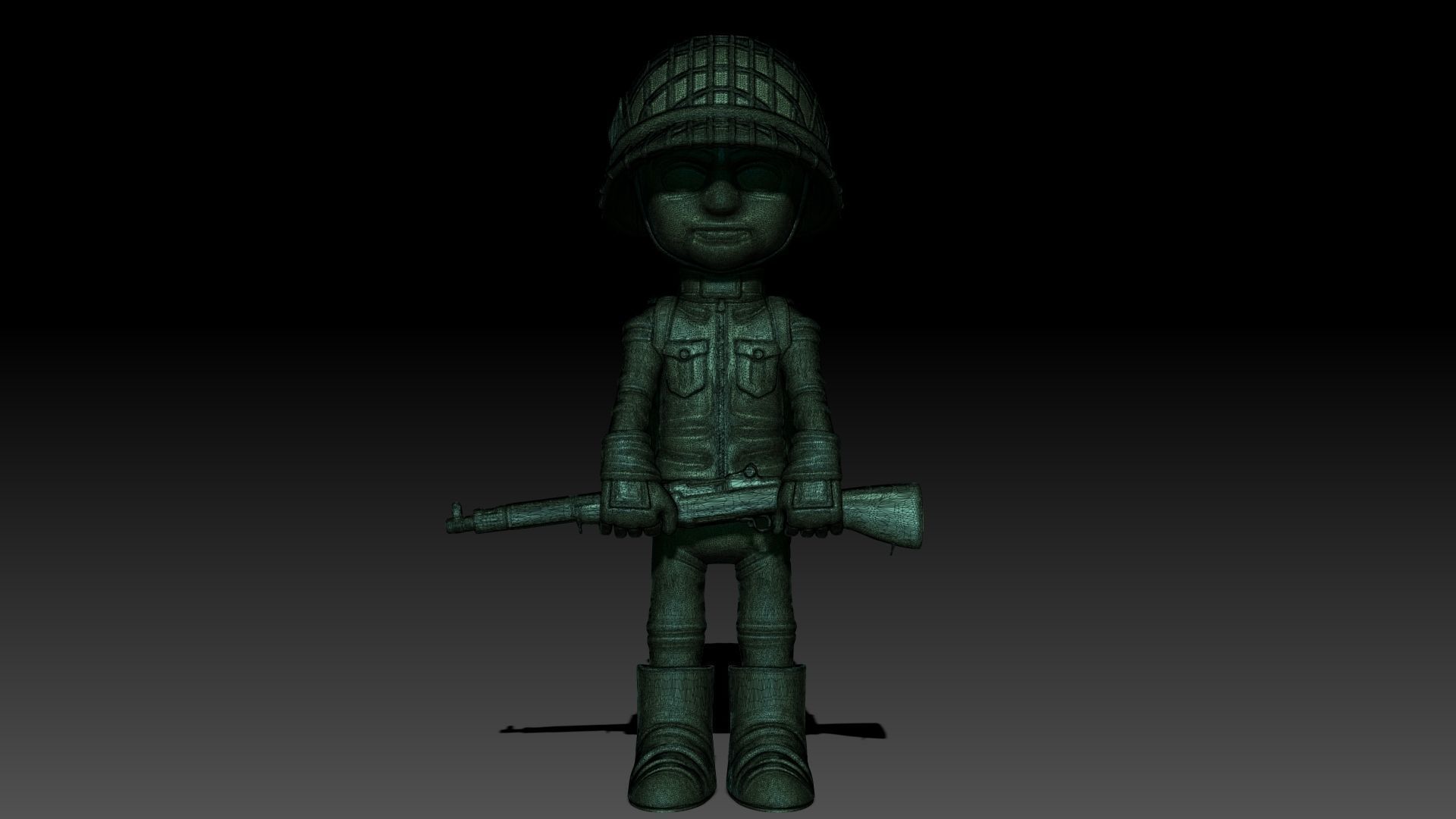 SOLDIER WWII USA 3D print model_9