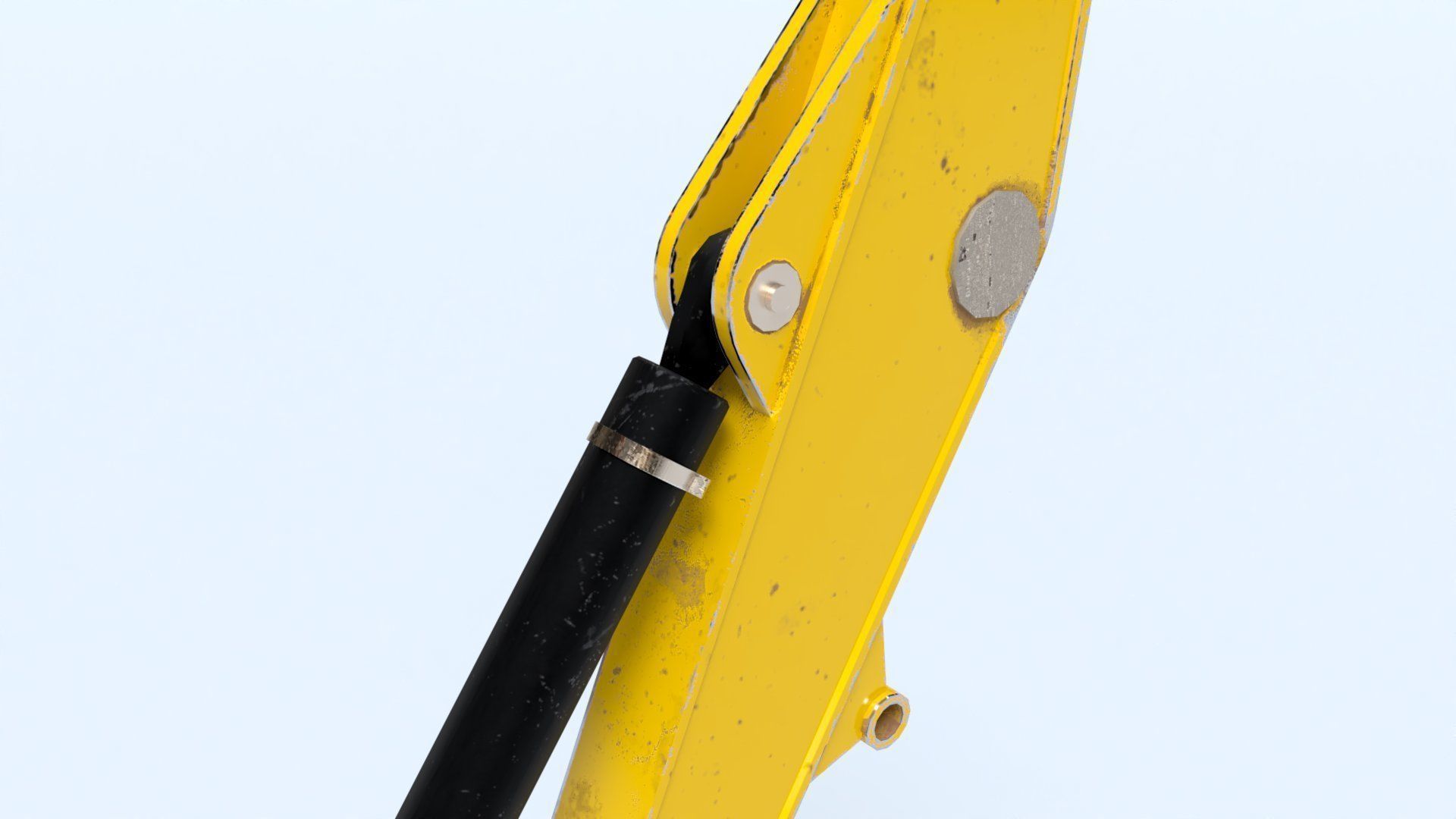 Rigged Hydraulic Excavator or Digger Arm and Bucket or Claw Low-poly 3D model_10