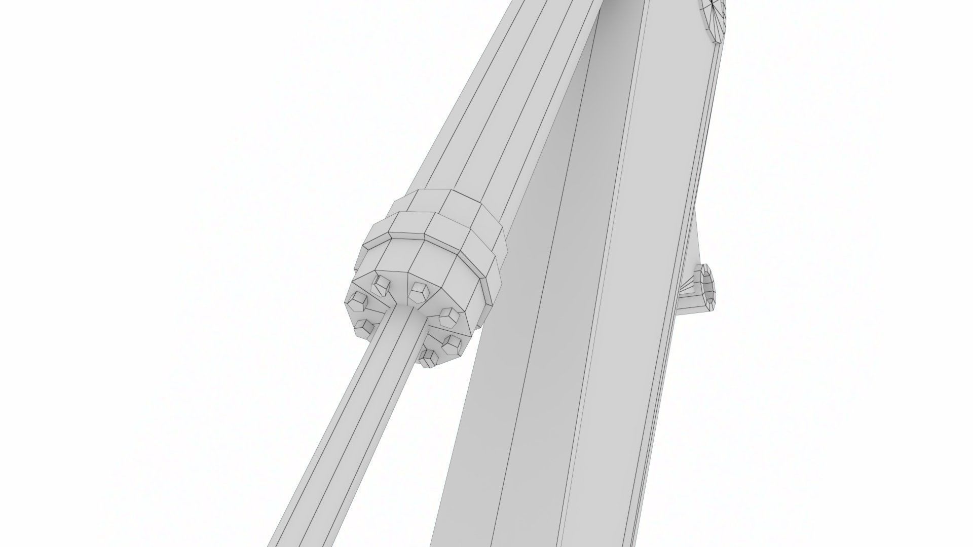 Rigged Hydraulic Excavator or Digger Arm and Bucket or Claw Low-poly 3D model_19