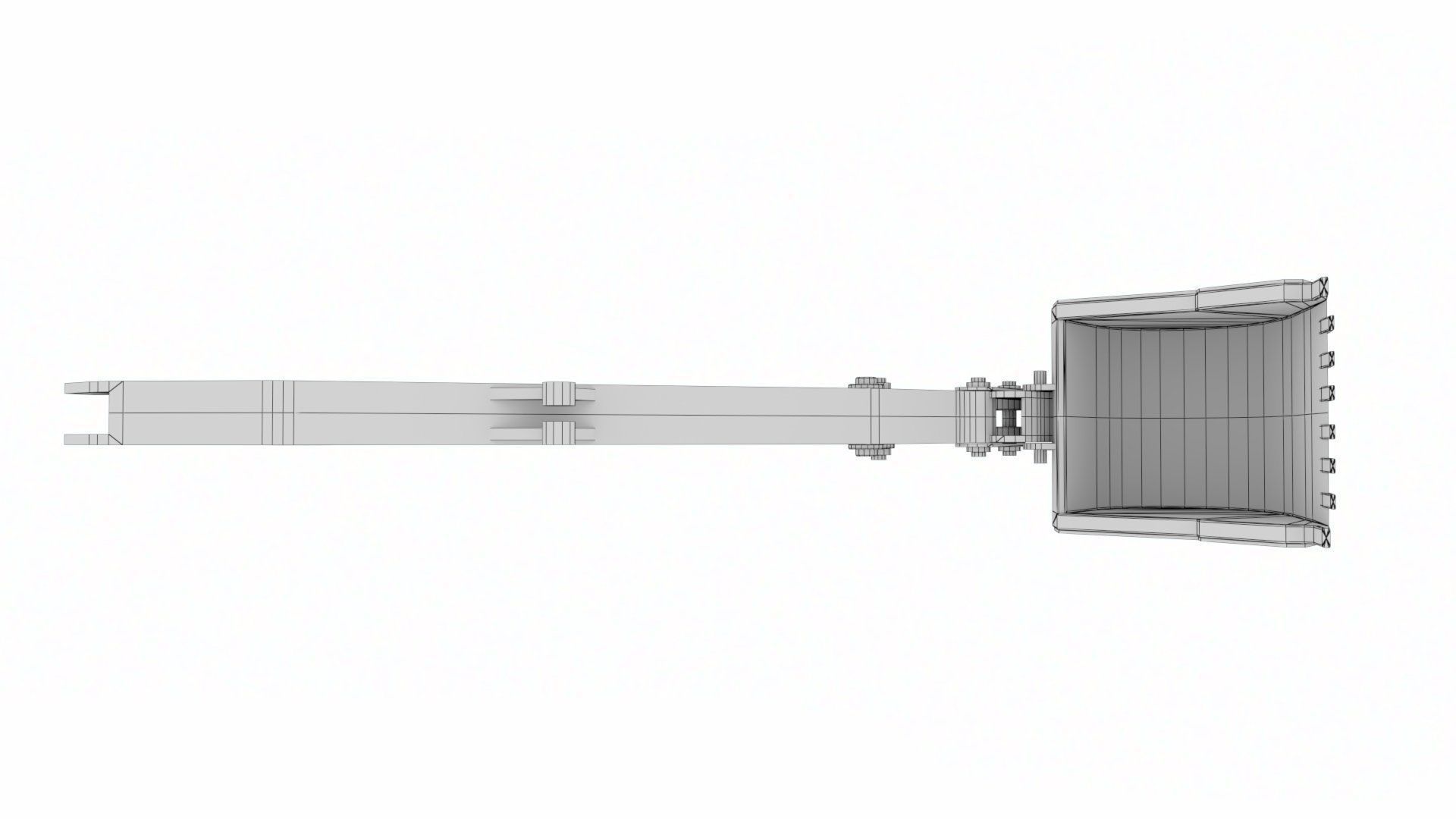 Rigged Hydraulic Excavator or Digger Arm and Bucket or Claw Low-poly 3D model_27