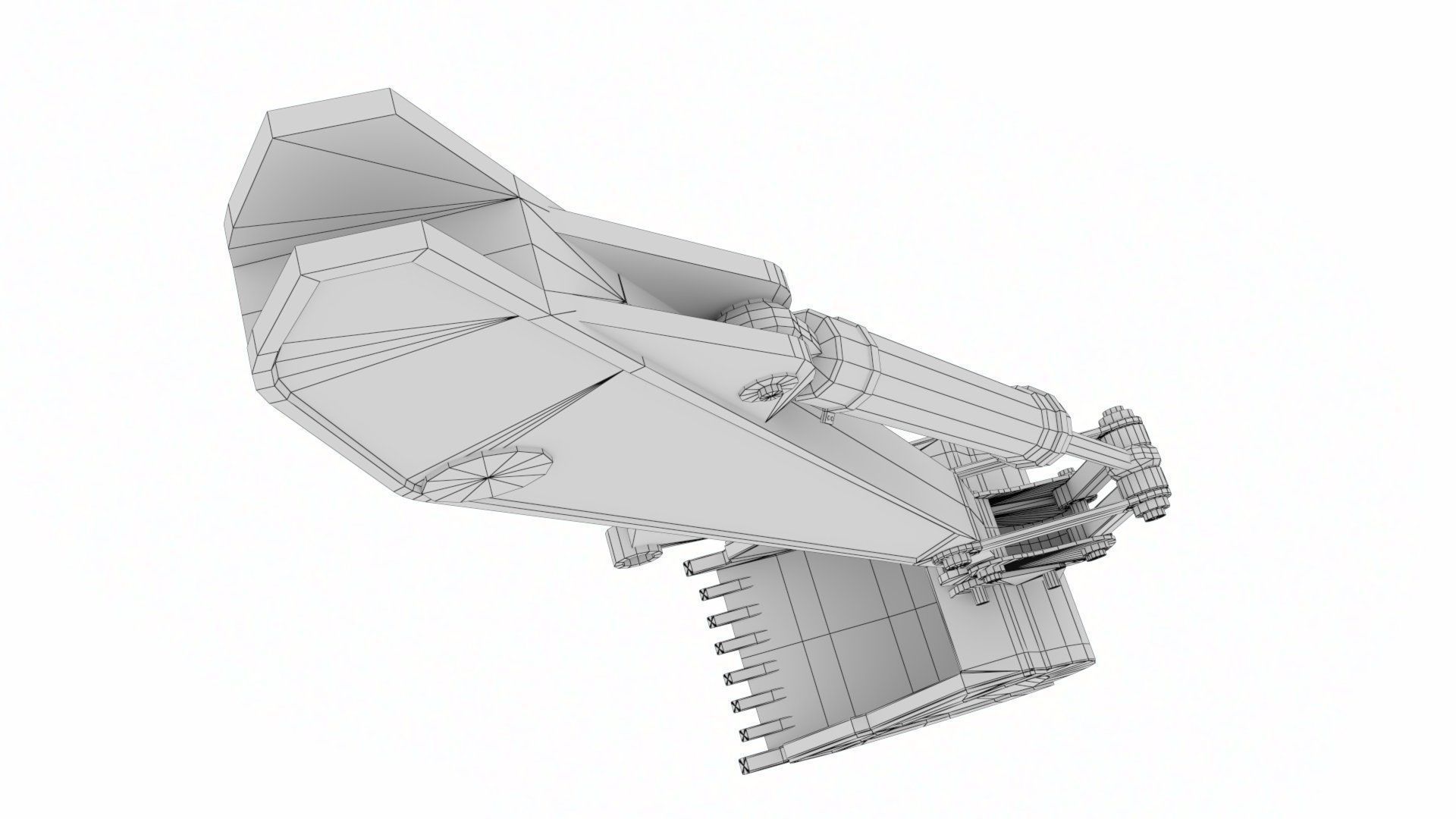 Rigged Hydraulic Excavator or Digger Arm and Bucket or Claw Low-poly 3D model_22