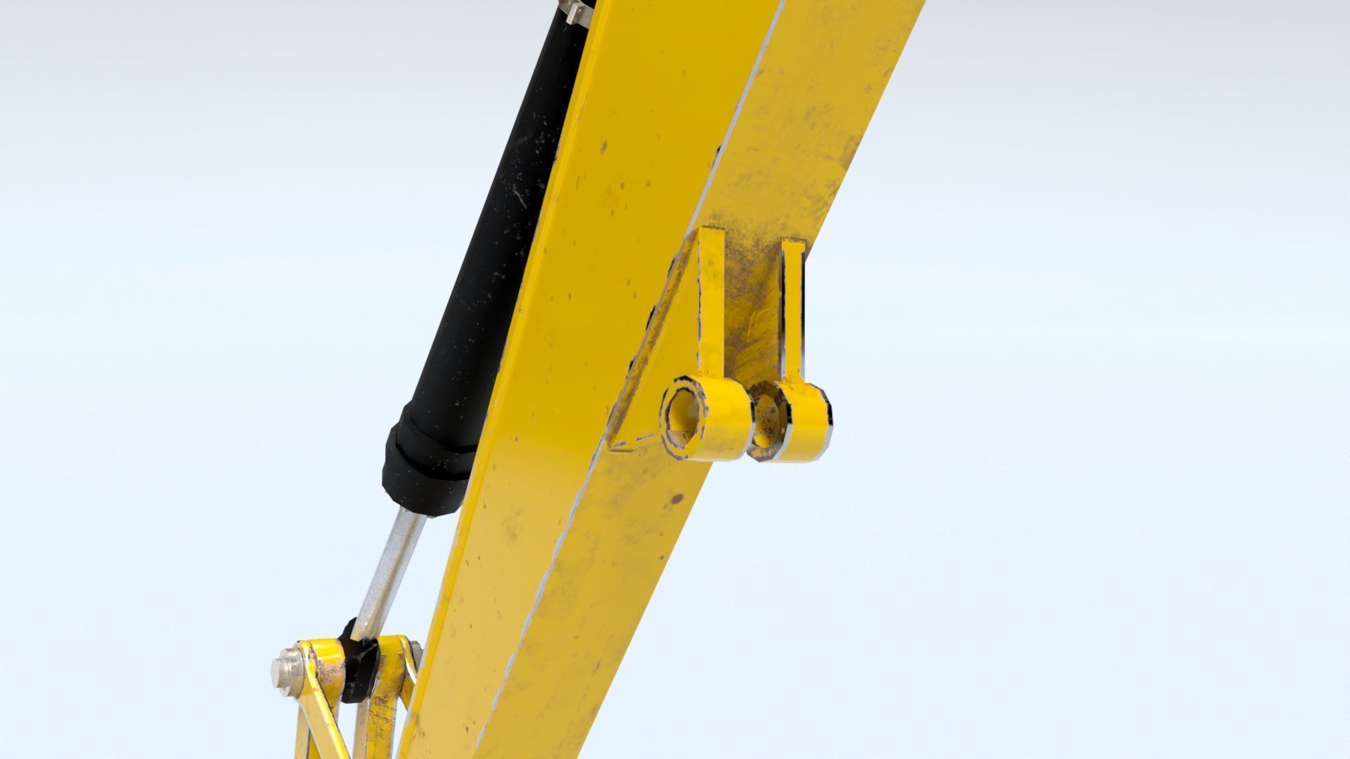 Rigged Hydraulic Excavator or Digger Arm and Bucket or Claw Low-poly 3D model_11