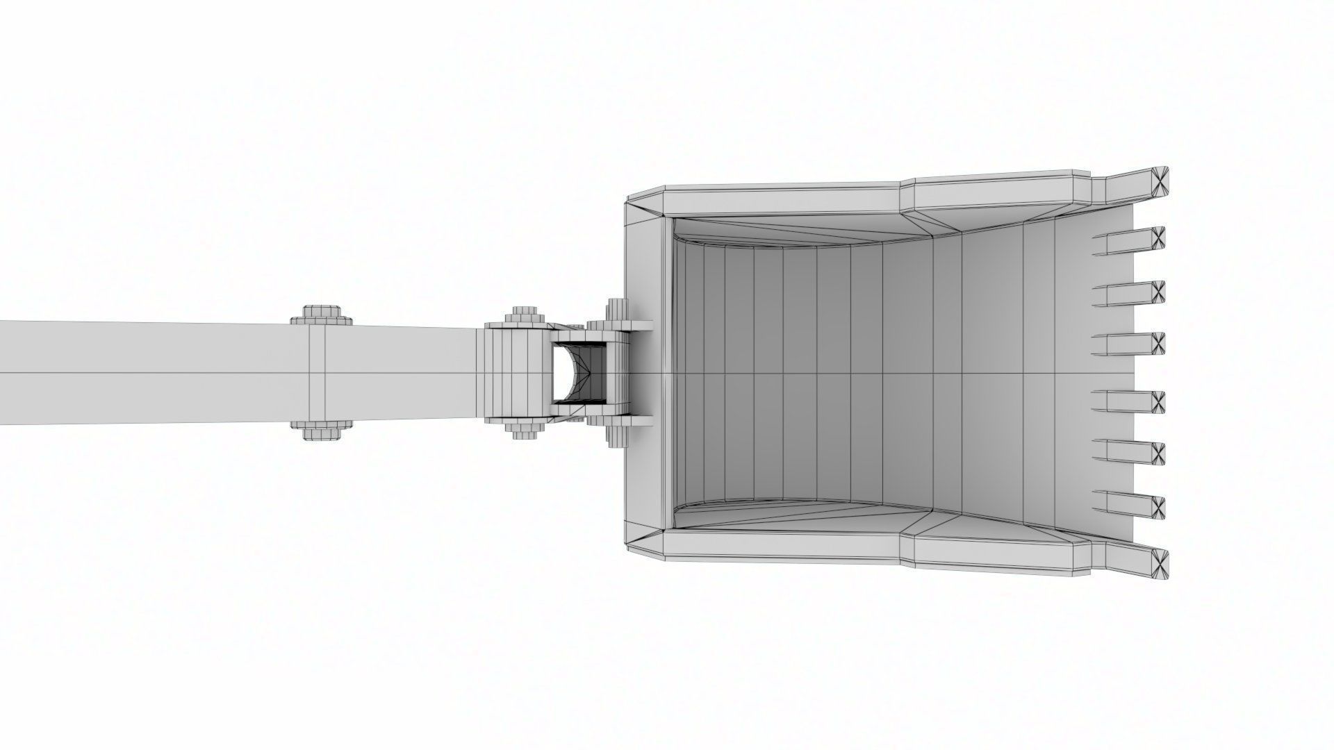 Rigged Hydraulic Excavator or Digger Arm and Bucket or Claw Low-poly 3D model_28