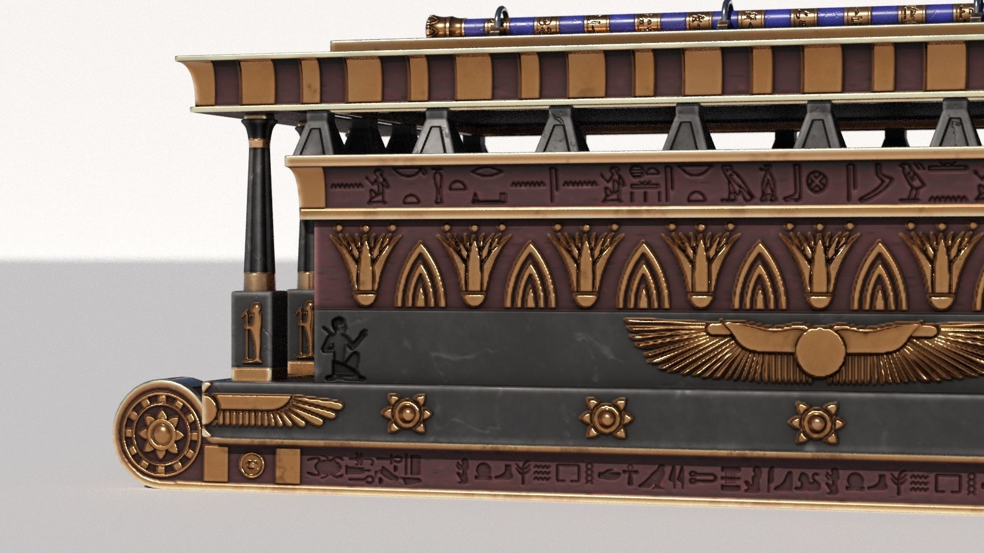 OB 02 Egyptian Necromancer Kit - Sledge Casket Low-poly 3D model_12