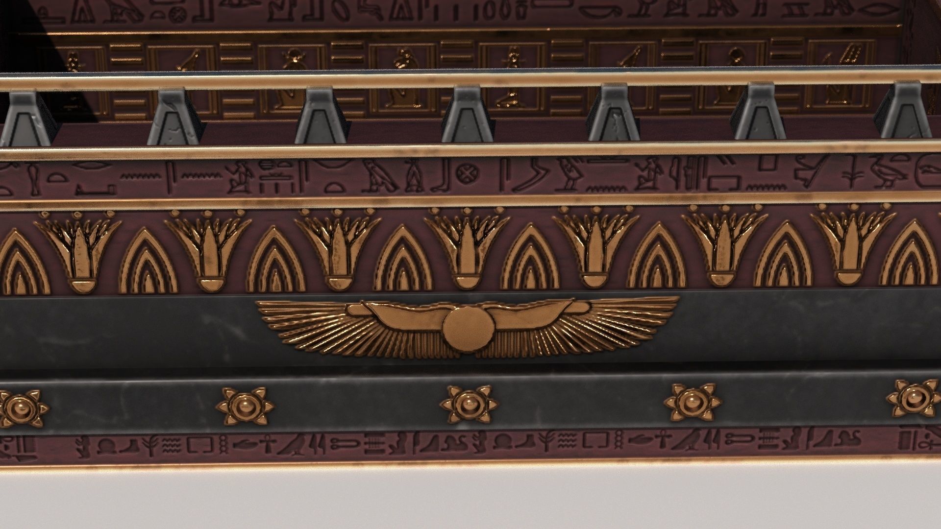 OB 02 Egyptian Necromancer Kit - Sledge Casket Low-poly 3D model_11