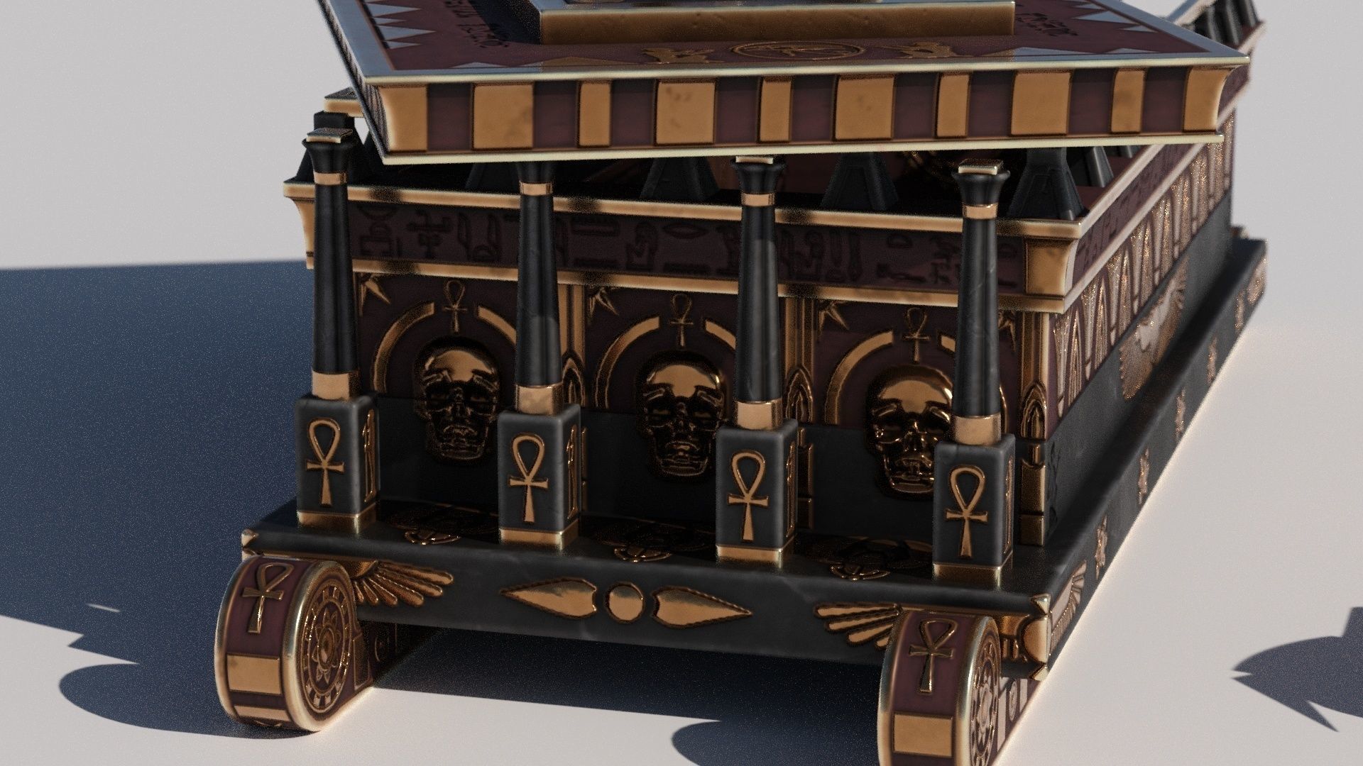 OB 02 Egyptian Necromancer Kit - Sledge Casket Low-poly 3D model_9