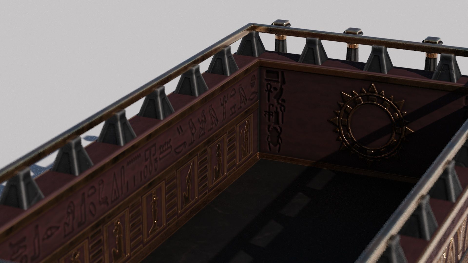 OB 02 Egyptian Necromancer Kit - Sledge Casket Low-poly 3D model_10