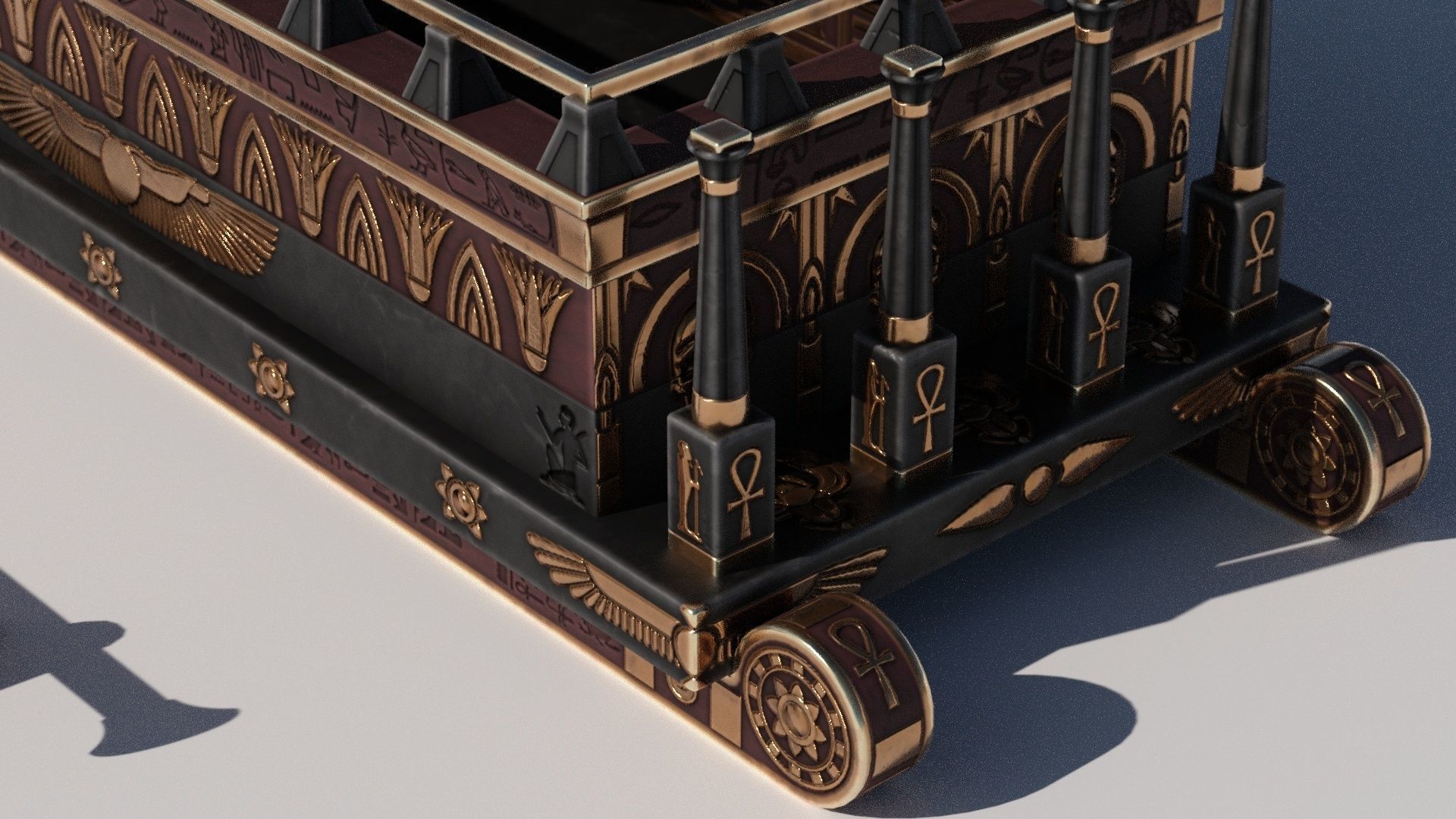 OB 02 Egyptian Necromancer Kit - Sledge Casket Low-poly 3D model_8
