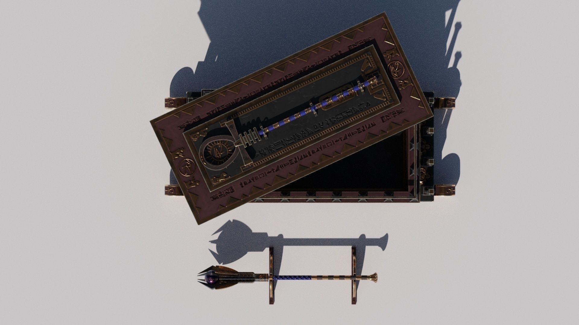 OB 02 Egyptian Necromancer Kit - Sledge Casket Low-poly 3D model_15