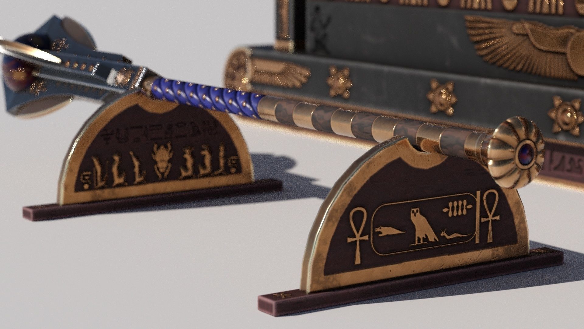 OB 02 Egyptian Necromancer Kit - Sledge Casket Low-poly 3D model_7