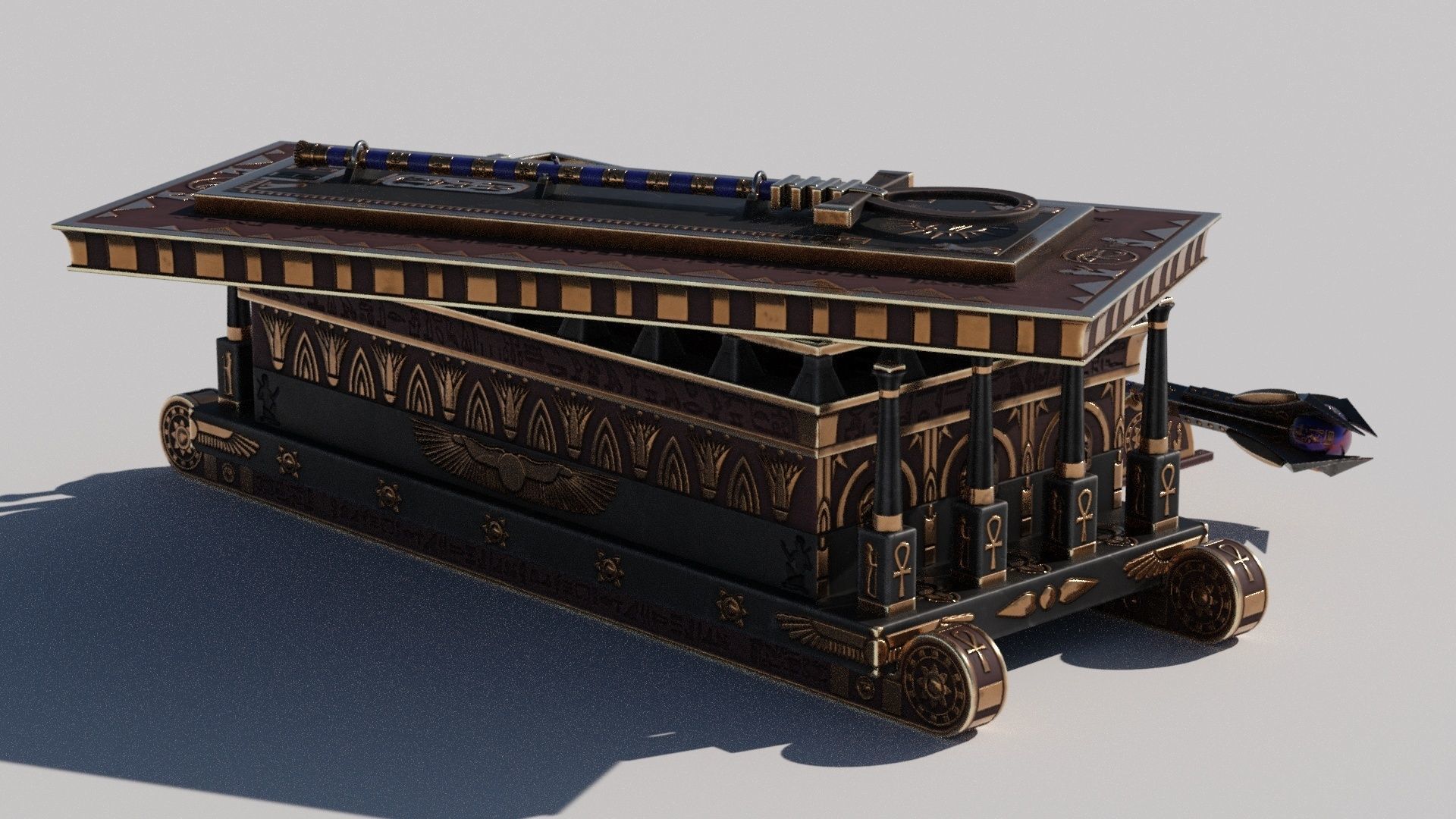 OB 02 Egyptian Necromancer Kit - Sledge Casket Low-poly 3D model_2
