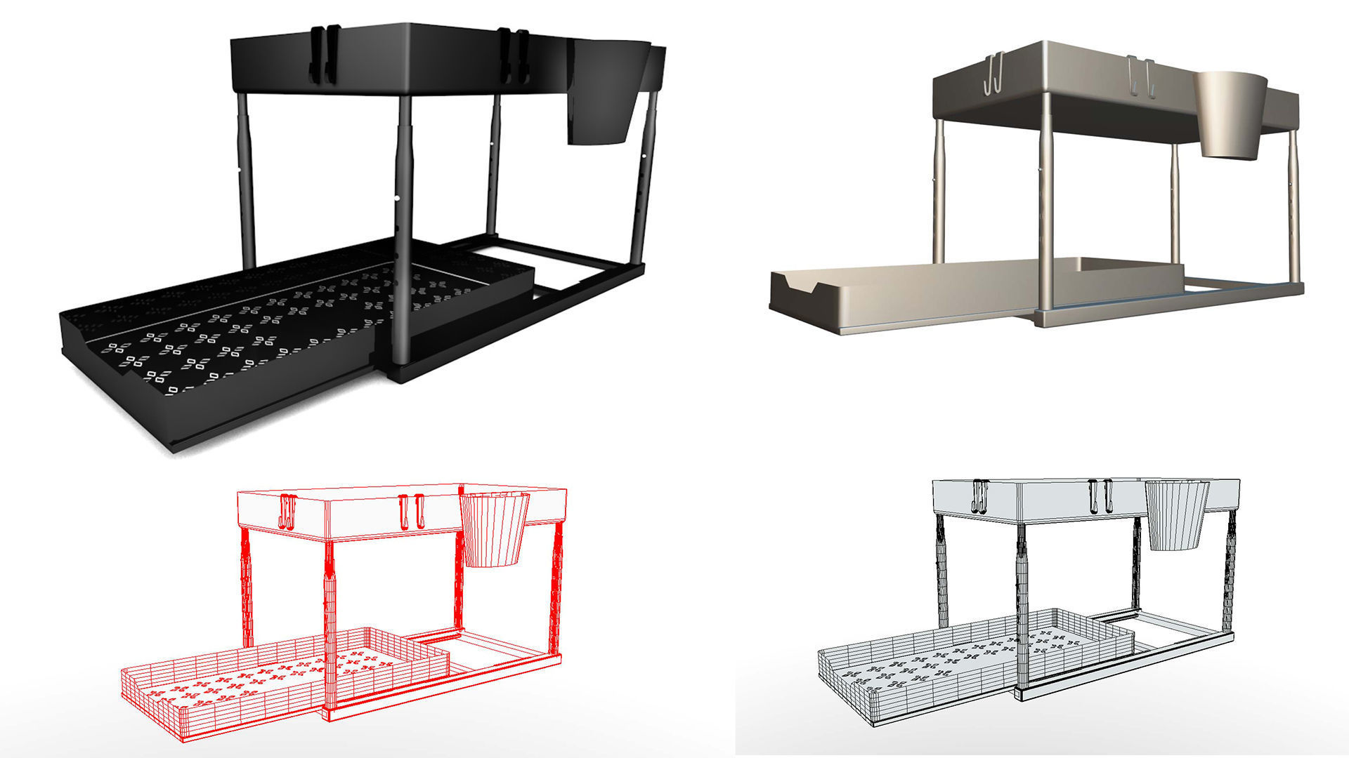 under sink cabinet shelf 3d model Low-poly 3D model_2