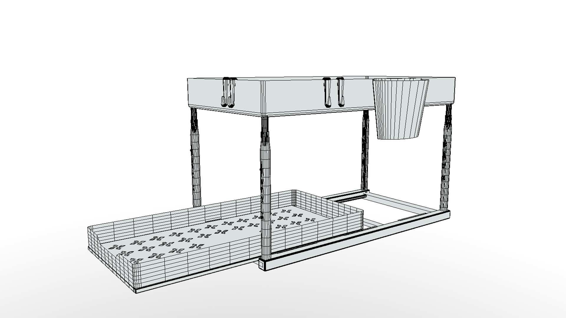 under sink cabinet shelf 3d model Low-poly 3D model_4