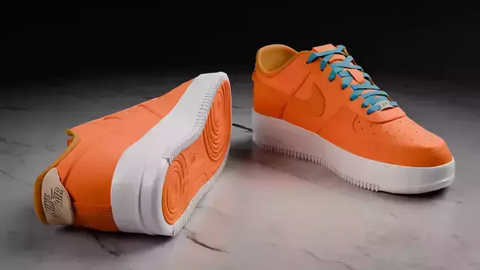Realistic Pair of Nike Air Force Sneakers 3D Model