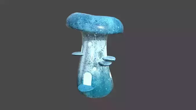 Fantasy Mushroom F02 Blue - Scene Backdrop Design Low-poly 3D model