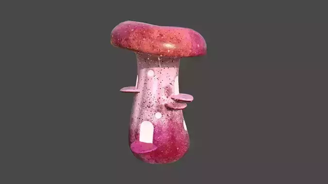 Fantasy Mushroom F03 Red - Scene Backdrop Design Low-poly 3D model