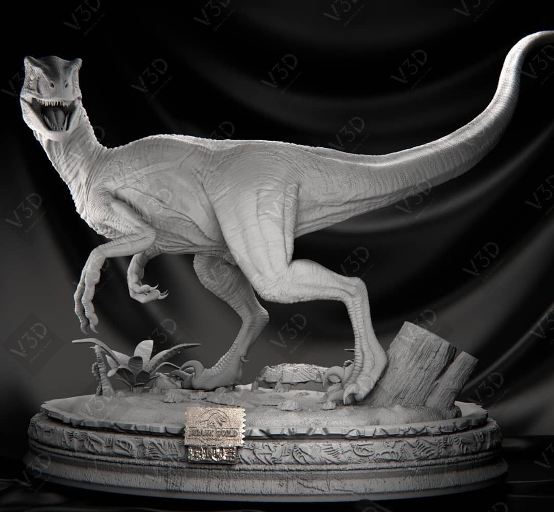 Velociraptor Blue fanart - V3D 3D print model_4