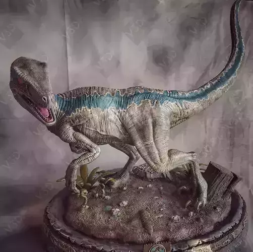 Velociraptor Blue fanart - V3D 3D print model