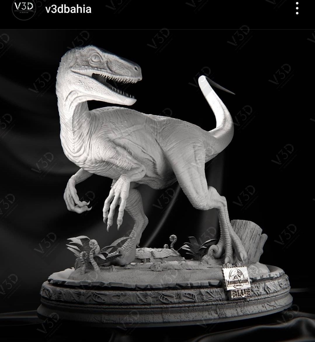Velociraptor Blue fanart - V3D 3D print model_3